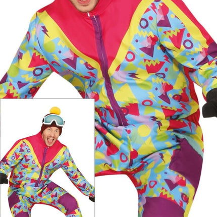 Neon 80S Skipak Blauw Geel Heren - Partywinkel - 8434077862377