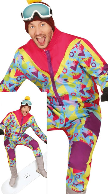 Neon 80S Skipak Blauw Geel Heren - Partywinkel - 8434077862377
