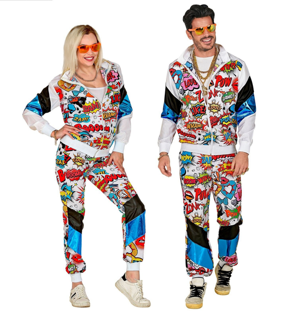 Neon 80S Trainingspak Fout Pop Art van Widmann koop je bij Partywinkel