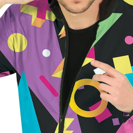 Neon 80S Trainingspak Fout Zwart Heren - Partywinkel - 8434077809945
