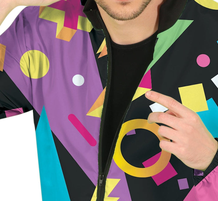 Neon 80S Trainingspak Fout Zwart Heren - Partywinkel - 8434077809945