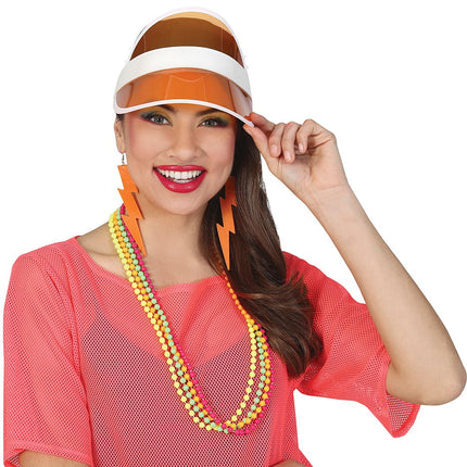 Neon 80S Zonneklep Oranje 25cm van Fiestas Guirca koop je bij Partywinkel