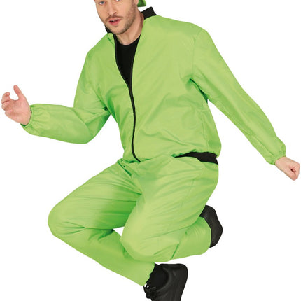 Neon Groene Trainingspak Fout Heren 2 delig - Partywinkel - 8434077861875