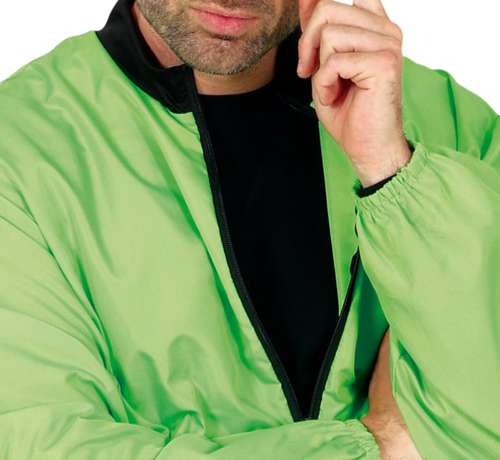Neon Groene Trainingspak Fout Heren 2 delig - Partywinkel - 8434077861875