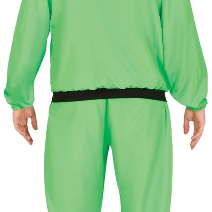Neon Groene Trainingspak Fout Heren 2 delig - Partywinkel - 8434077861875