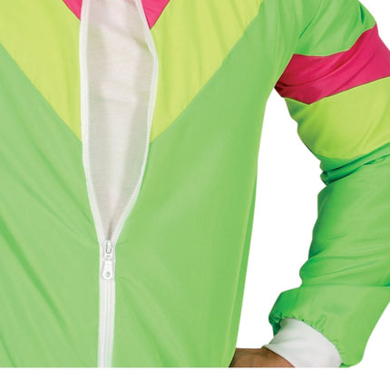 Neon Groene Trainingspak Fout Heren - Partywinkel - 8434077861943