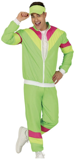 Neon Groene Trainingspak Fout Heren - Partywinkel - 8434077861943