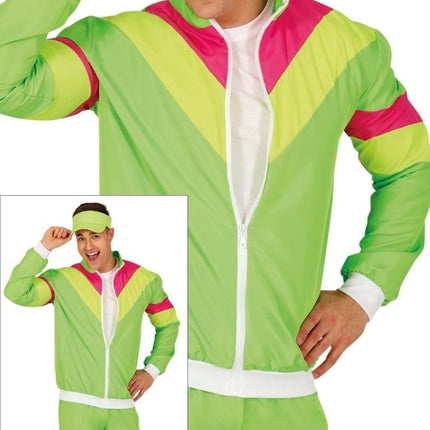 Neon Groene Trainingspak Fout Heren - Partywinkel - 8434077861943