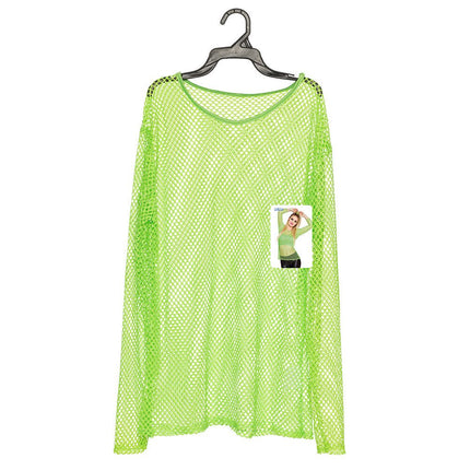 Neon Groene Visnet Shirt M/L van Boland koop je bij Partywinkel