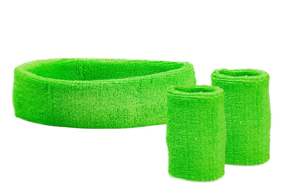 Neon Groene Zweetbandjes Set van Wilbers & Wilbers koop je bij Partywinkel