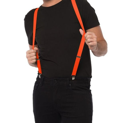 Neon Oranje Bretels van Partychimp koop je bij Partywinkel