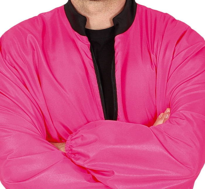 Neon Roze Trainingspak Fout Heren 2 delig - Partywinkel - 8434077861806