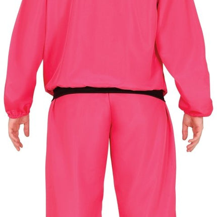 Neon Roze Trainingspak Fout Heren 2 delig - Partywinkel - 8434077861806