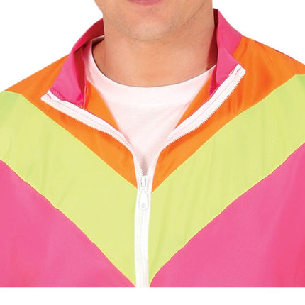 Neon Roze Trainingspak Fout Heren - Partywinkel - 8434077861981