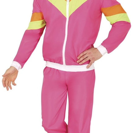 Neon Roze Trainingspak Fout Heren - Partywinkel - 8434077861981