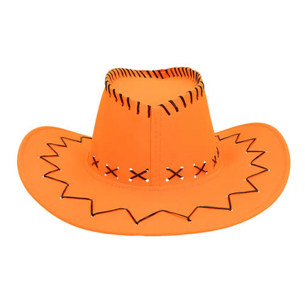 Neonoranje Cowboyhoed van Boland koop je bij Partywinkel