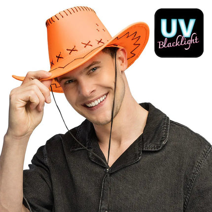 Neonoranje Cowboyhoed van Boland koop je bij Partywinkel