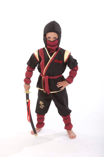 Ninja Kostuum – Rood/Goud/Zwart van Orlob koop je bij Partywinkel