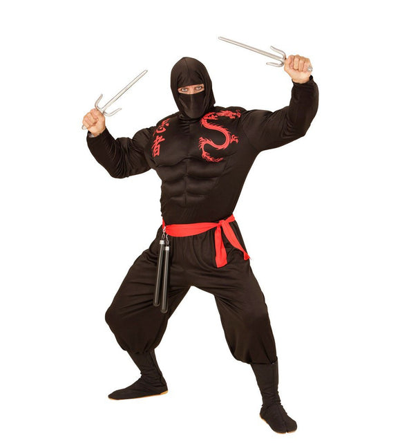 Ninja Pak Zwart Rood Heren - Partywinkel - 8003558005215