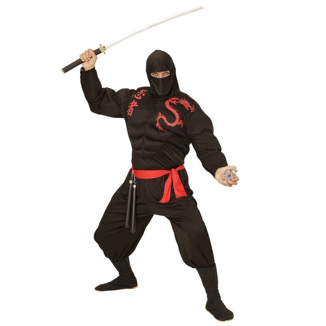 Ninja Pak Zwart Rood Heren - Partywinkel - 8003558005215