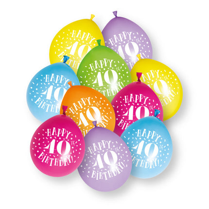 Palloncini in lattice da 10 ct "Happy 40th Birthday" da 23 cm
