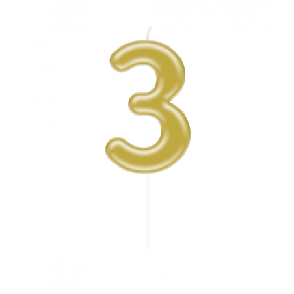 candela 3 anni Oro 10,5 cm