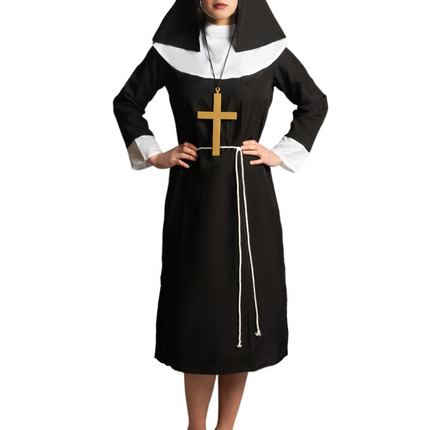 Costume da suora in bianco e nero