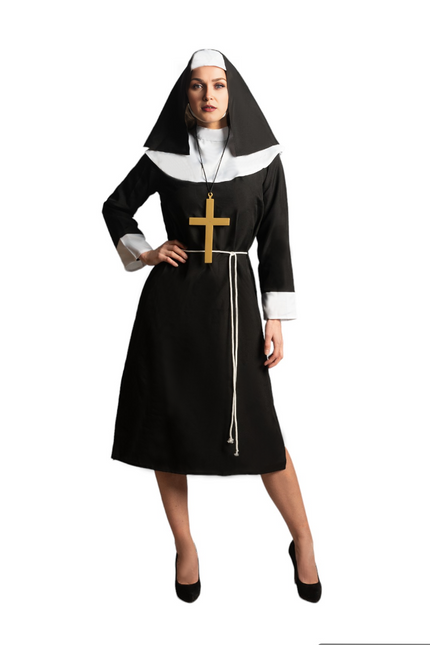 Costume da suora in bianco e nero