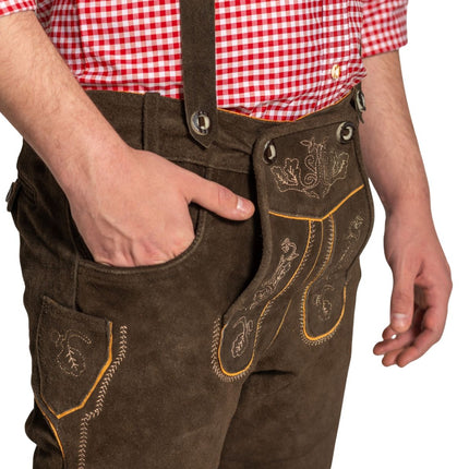 Lederhose marroni lunghi Gerlos