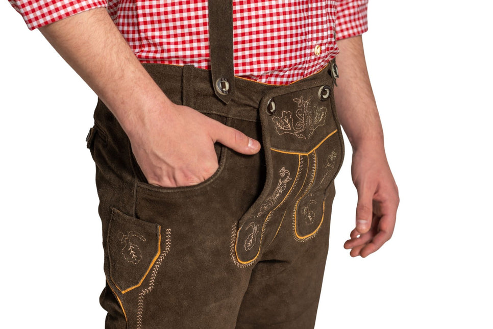 Lederhose marroni lunghi Gerlos