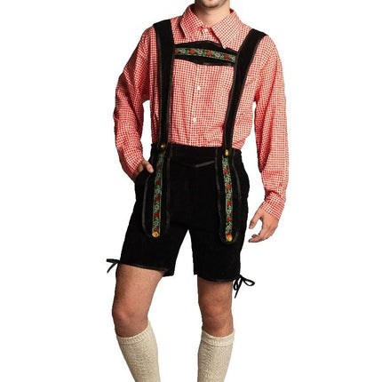 Lederhose nero corto con camicetta