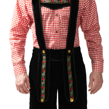 Lederhose nero corto con camicetta