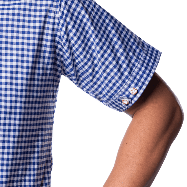 Oktoberfest Blouse Blauw Heren Korte Mouw - Partywinkel - 8720847791542