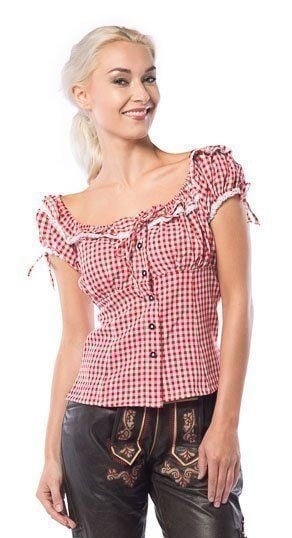 Oktoberfest Blouse Dames Rood van PartyXclusive koop je bij Partywinkel