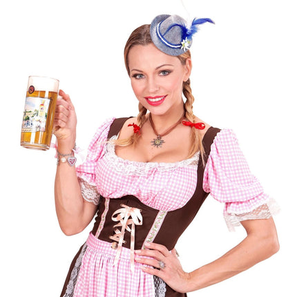 Oktoberfest Hoed Tiroler Mini Met Blauwe Veren van Widmann koop je bij Partywinkel