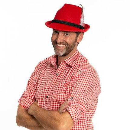 Oktoberfest Tiroler Hoed Beieren Rood van Partychimp koop je bij Partywinkel