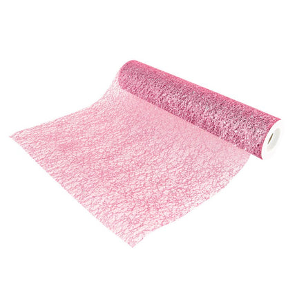 Runner da tavolo rosa glitterato 5m