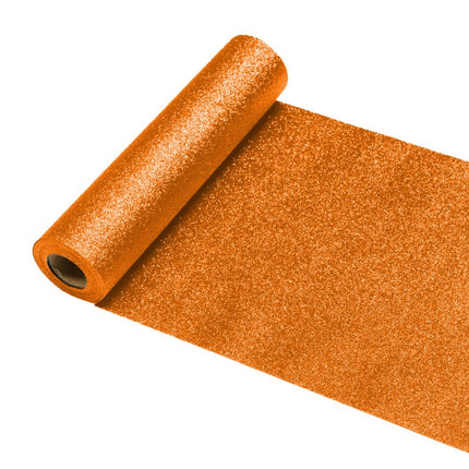 Runner da tavolo arancione glitterato 5m