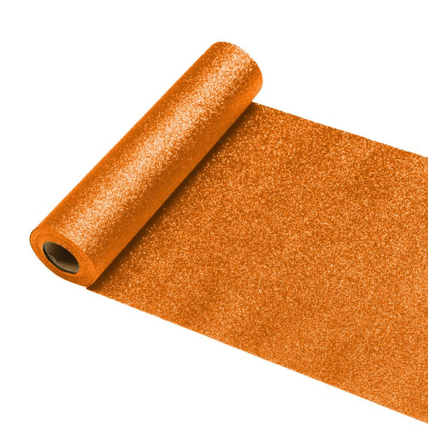 Runner da tavolo arancione glitterato 5m