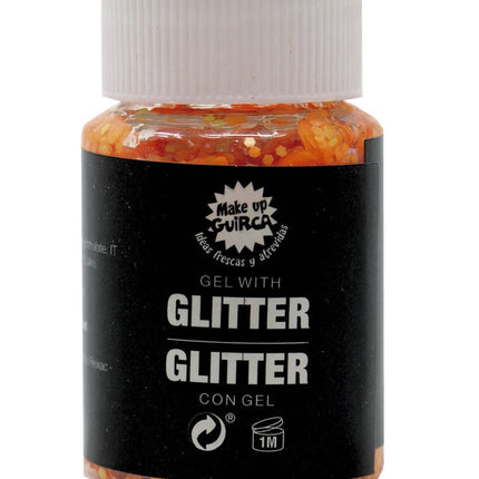 Oranje Glitter Gel 20g van Fiestas Guirca koop je bij Partywinkel