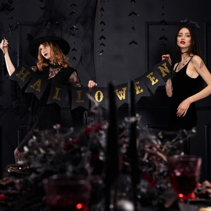 Oranje Halloween Letterslinger 1,75m van Partydeco koop je bij Partywinkel