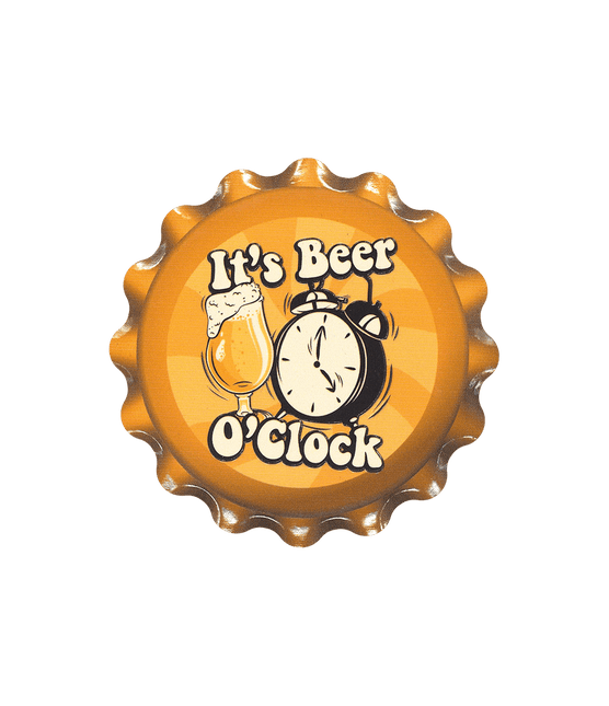 Oranje Onderzetters Beer O'Clock 11cm van Paper Dreams koop je bij Partywinkel