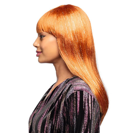 Oranje Pruik Glitter van Boland koop je bij Partywinkel