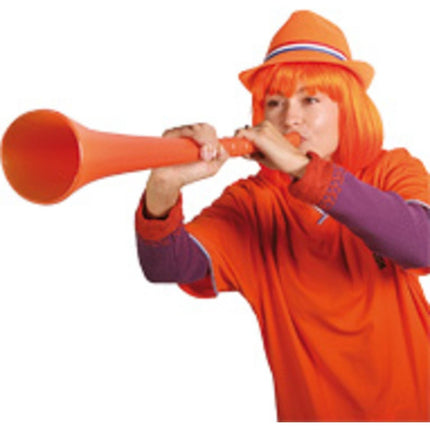 Oranje Trilby Hoed met rood - wit - blauwe band van Folat koop je bij Partywinkel