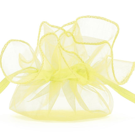 Organza Zakjes Lichtgeel 26cm 20st van Partydeco koop je bij Partywinkel