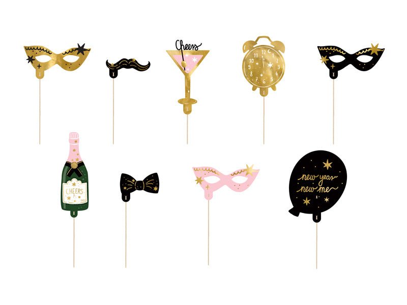 Oud En Nieuw Photobooth Props Let'S Party 9st van Partydeco koop je bij Partywinkel