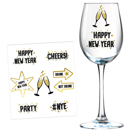 Oud En Nieuw Raamstickers 8st van Folat koop je bij Partywinkel