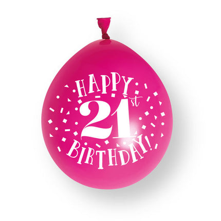 Palloncini in lattice da 10 ct "Happy 21st Birthday" da 23 cm
