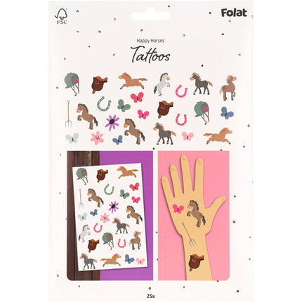 Paard Nep Tattoos 25st van Folat koop je bij Partywinkel