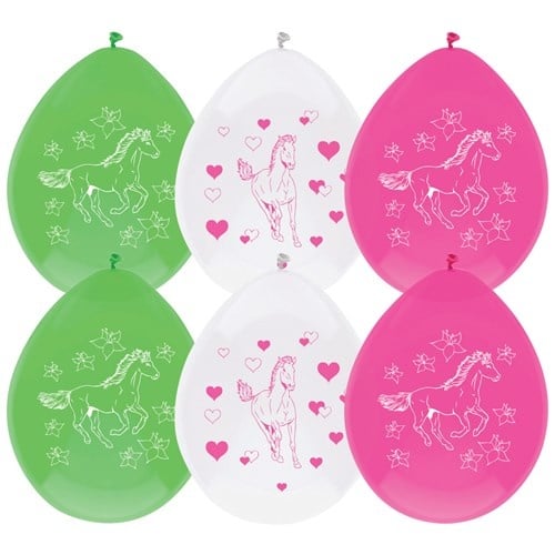 Paarden Ballonnen Versiering 25cm 6st - Partywinkel - 8711319364357